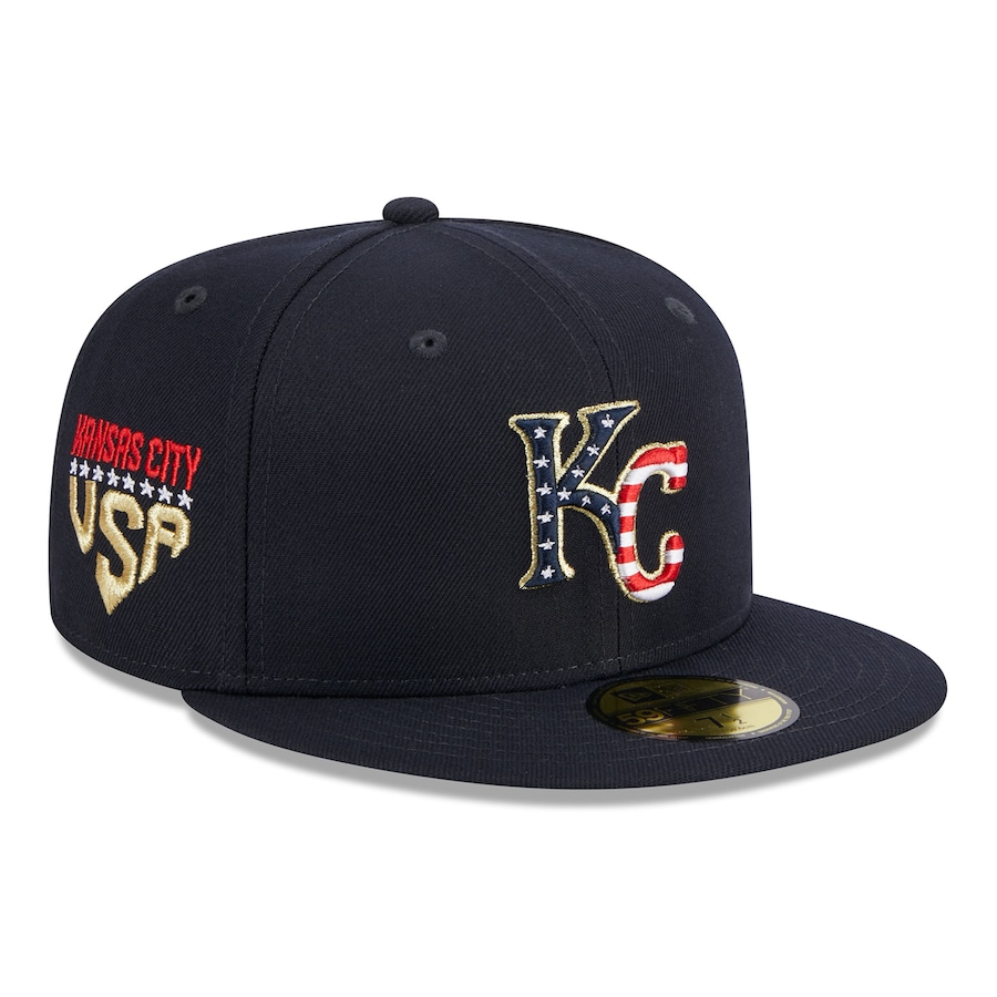  Kansas City Royals New Era 2023 Fourth of July 59FIFTY Fitted Hat - Navy