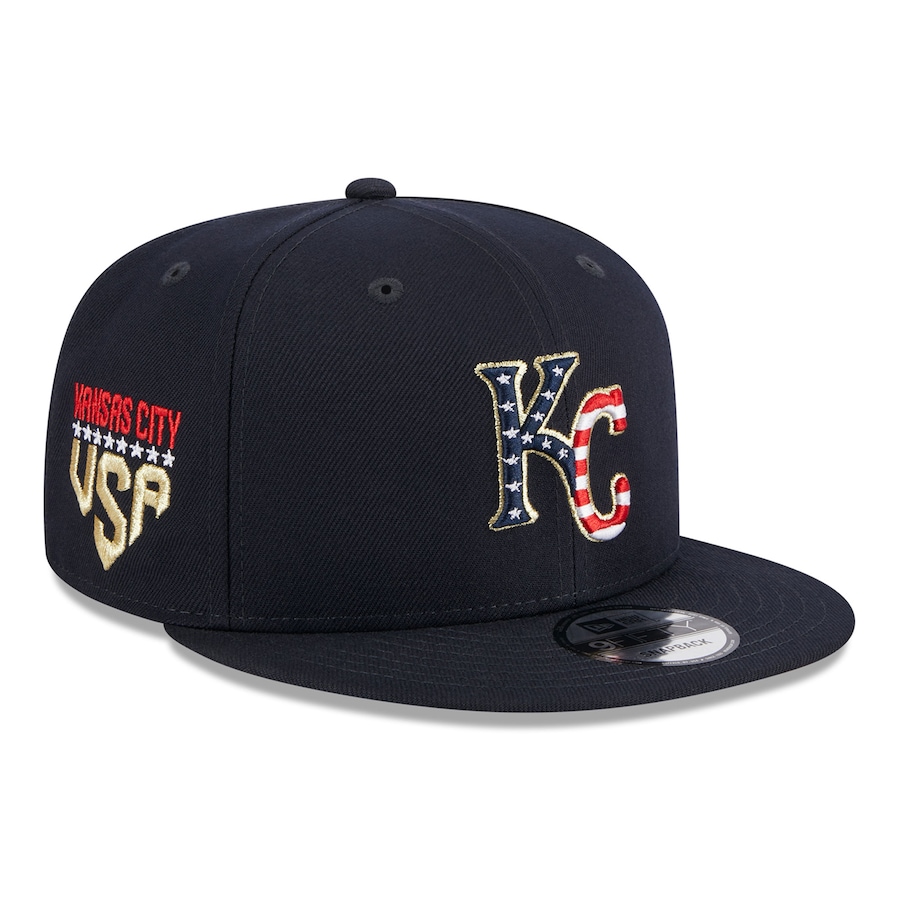  Kansas City Royals New Era 2023 Fourth of July 9FIFTY Snapback Adjustable Hat - Navy
