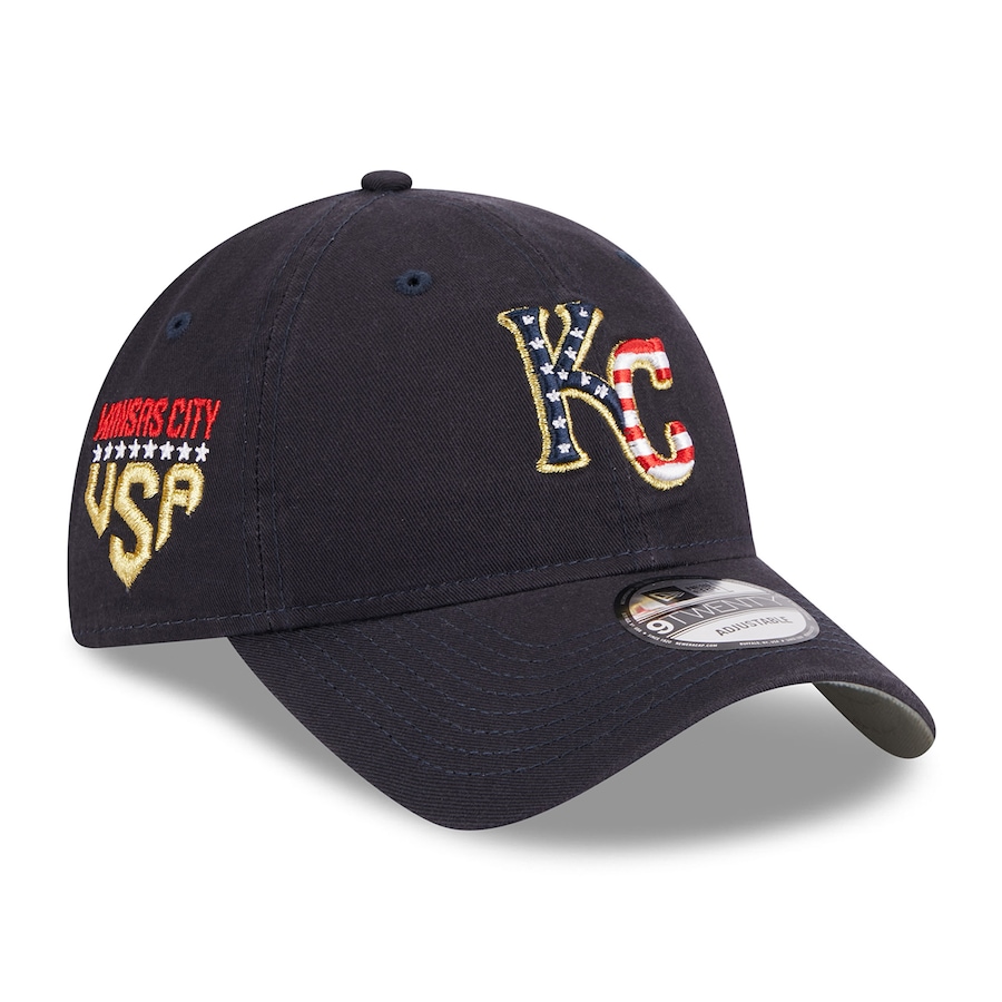  Kansas City Royals New Era 2023 Fourth of July 9TWENTY Adjustable Hat - Navy