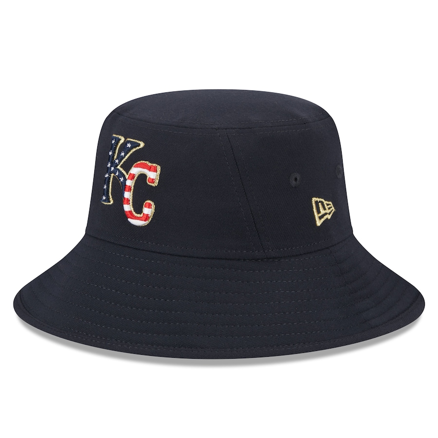  Kansas City Royals New Era 2023 Fourth of July Bucket Hat - Navy