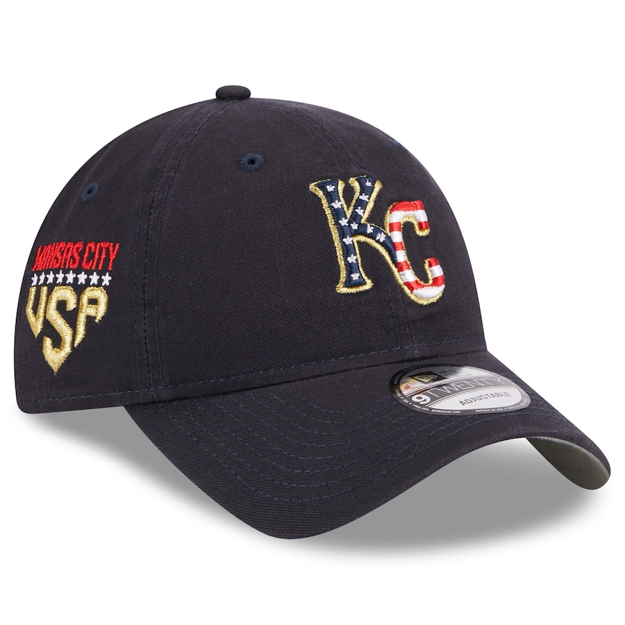  Kansas City Royals New Era Women's 2023 Fourth of July 9TWENTY Adjustable Hat - Navy