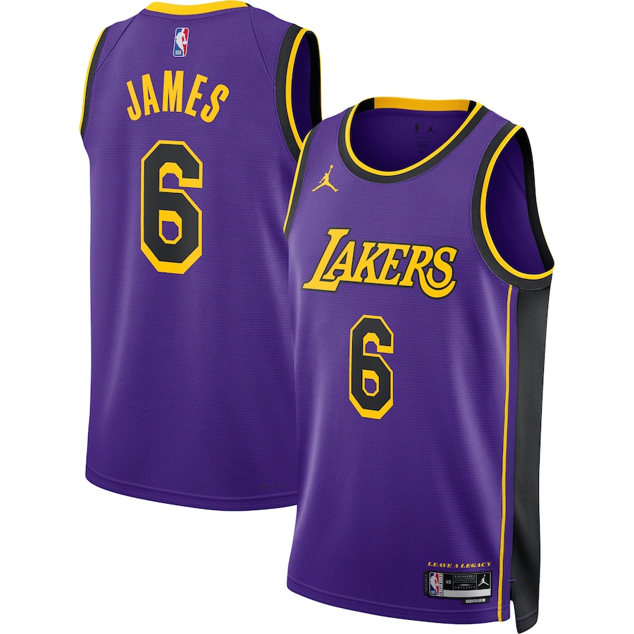 LeBron James Los Angeles Lakers Jordan Brand 2022-23 Statement Edition Swingman Jersey - Purple