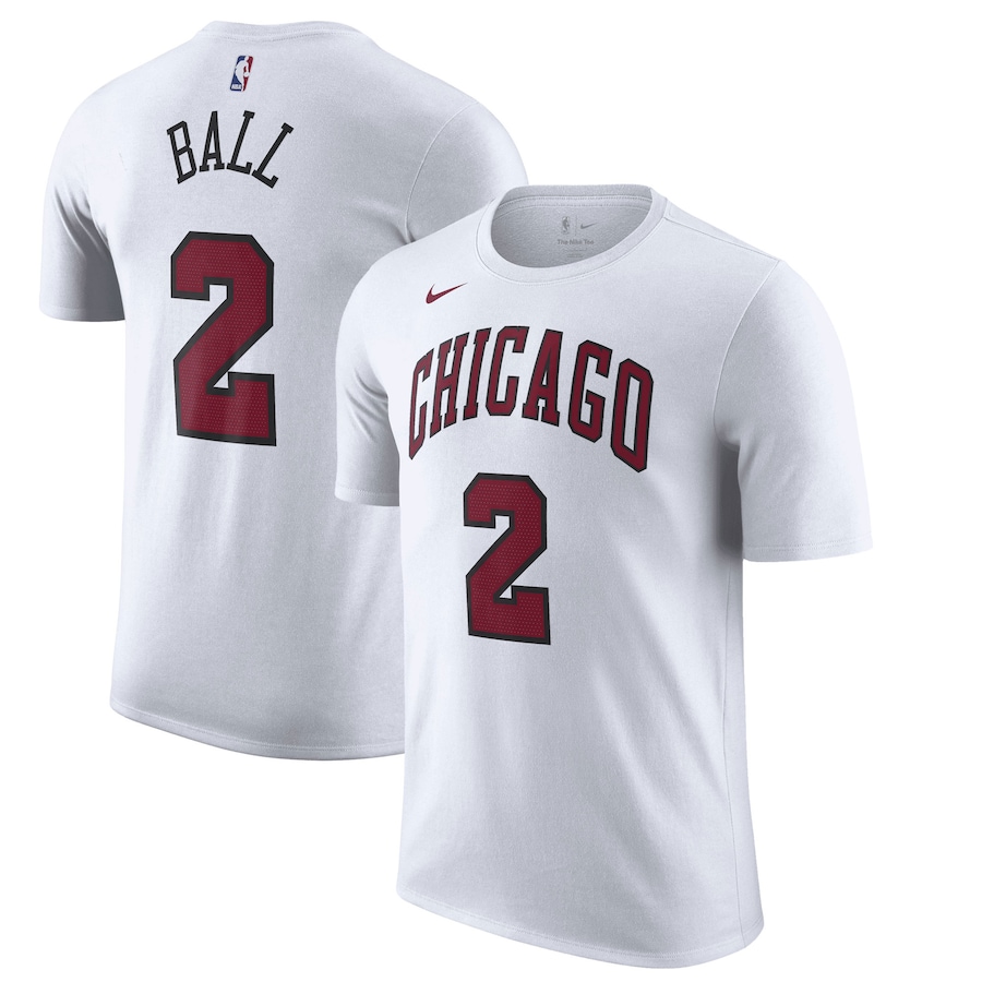 Lonzo Ball Chicago Bulls Nike 2022-23 City Edition Name & Number T-Shirt - White
