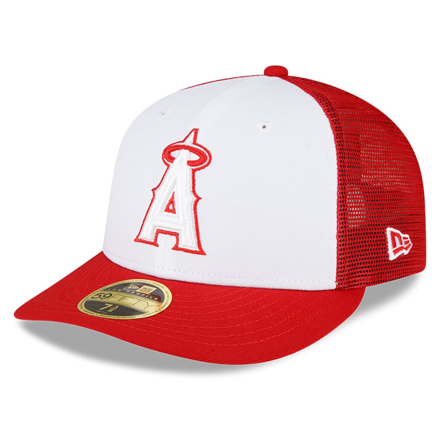  Los Angeles Angels New Era 2023 On-Field Batting Practice Low Profile 59FIFTY Fitted Hat - White-Red