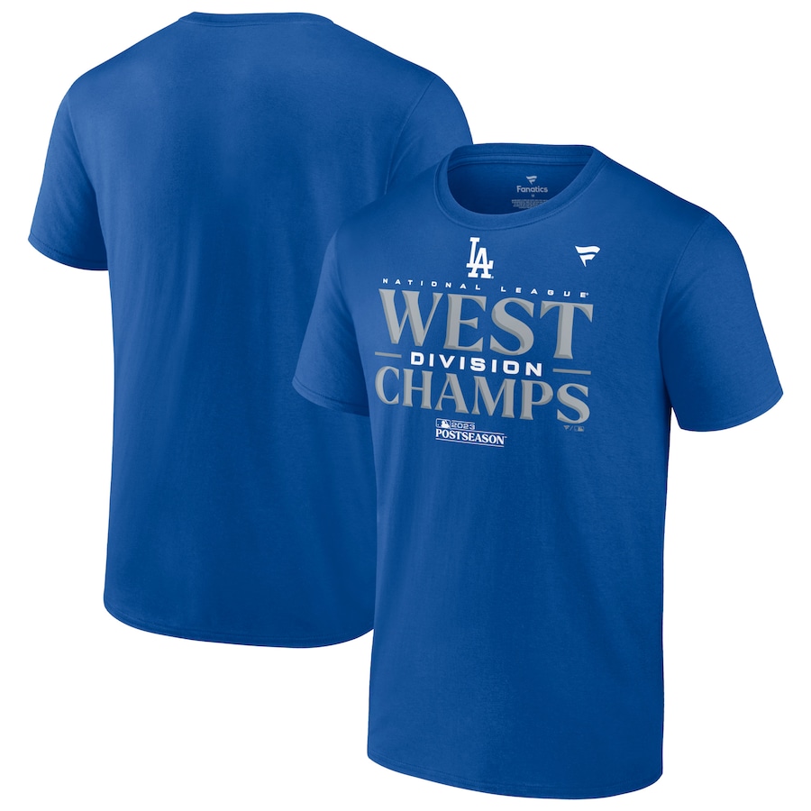 Los Angeles Dodgers Fanatics Branded 2023 NL West Division Champions Locker Room T-Shirt – Royal