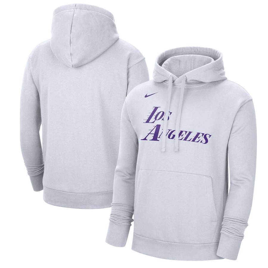  Los Angeles Lakers Nike 2022-23 City Edition Essential Pullover Hoodie - White