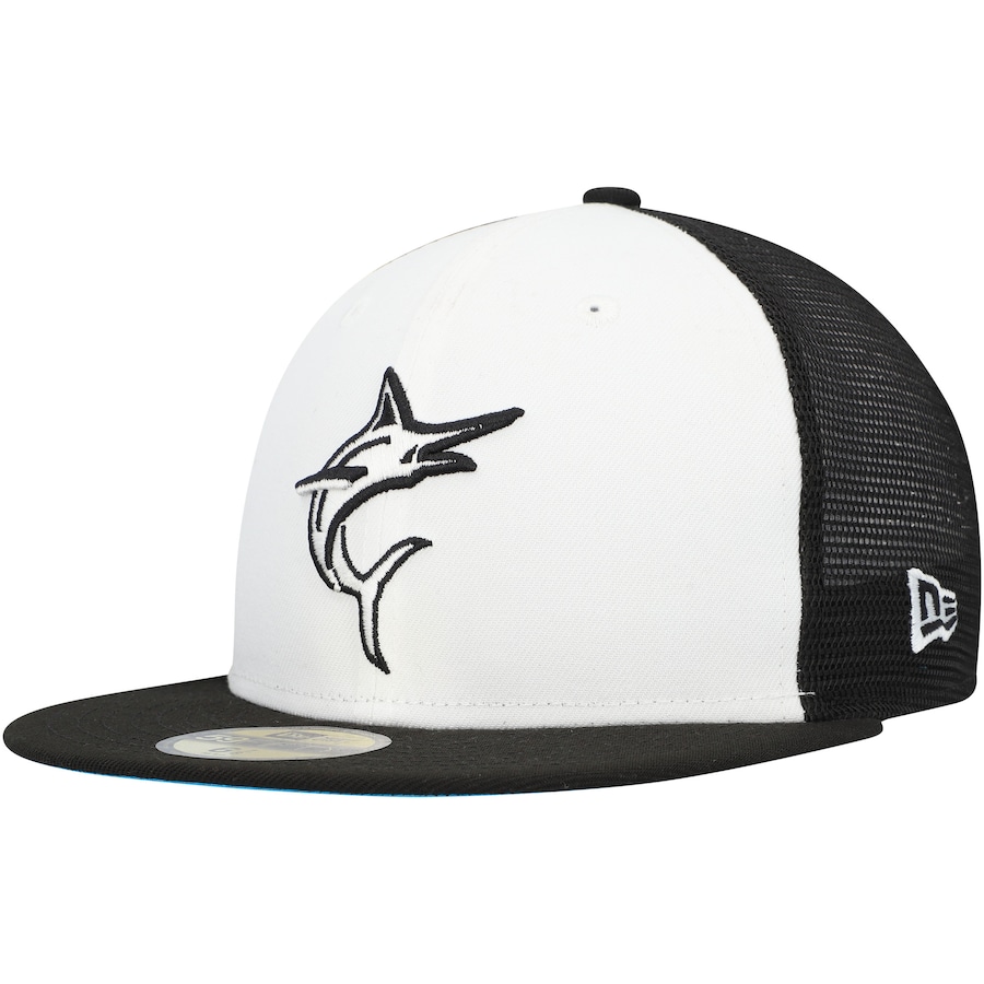 Miami Marlins New Era 2023 On-Field Batting Practice 59FIFTY Fitted Hat - White-Black