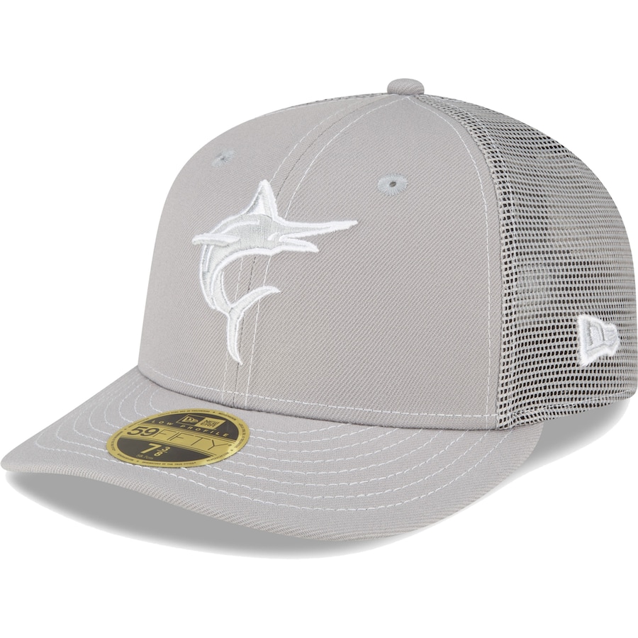  Miami Marlins New Era 2023 On-Field Batting Practice Low Profile 59FIFTY Fitted Hat - Gray