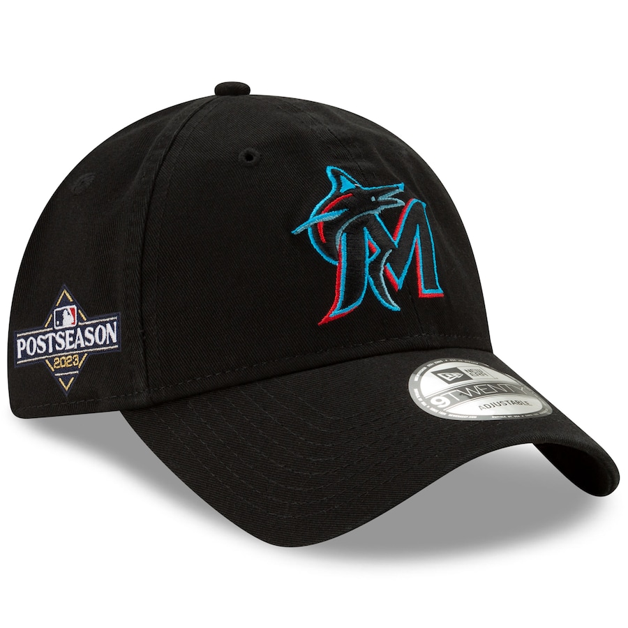  Miami Marlins New Era 2023 Postseason 9TWENTY Adjustable Hat - Black