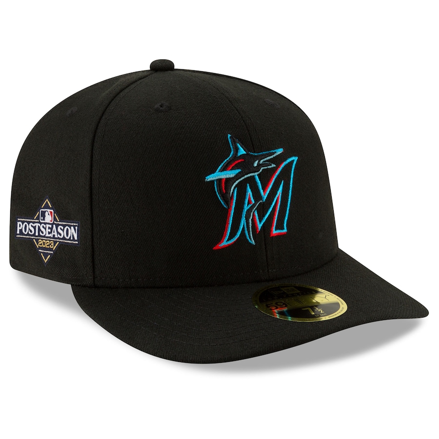 Miami Marlins New Era 2023 Postseason Low Profile 59FIFTY Fitted Hat - Black