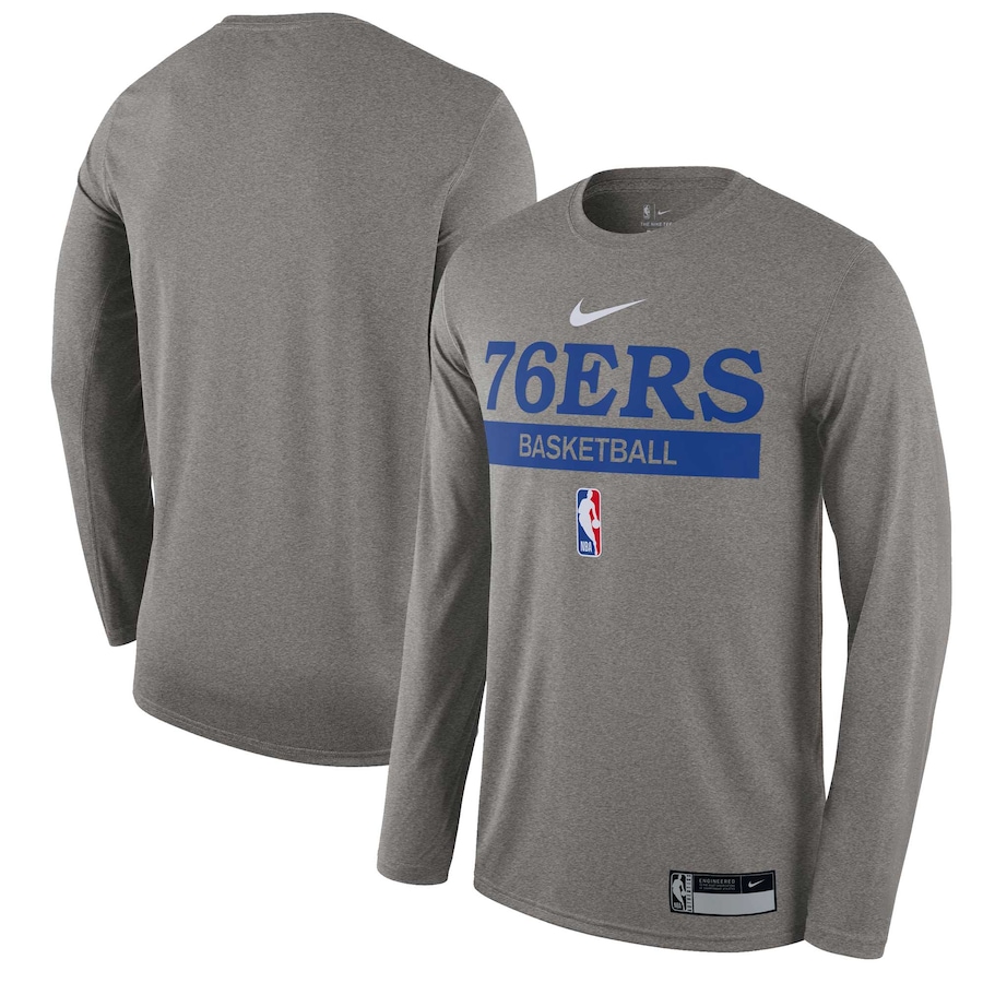 Philadelphia 76ers Nike 2022-23 Legend On-Court Practice Performance Long Sleeve T-Shirt - Heathered Gray
