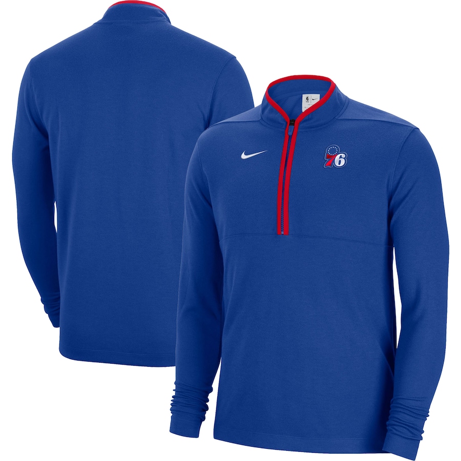 Philadelphia 76ers Nike Authentic Performance Half-Zip Top - Royal
