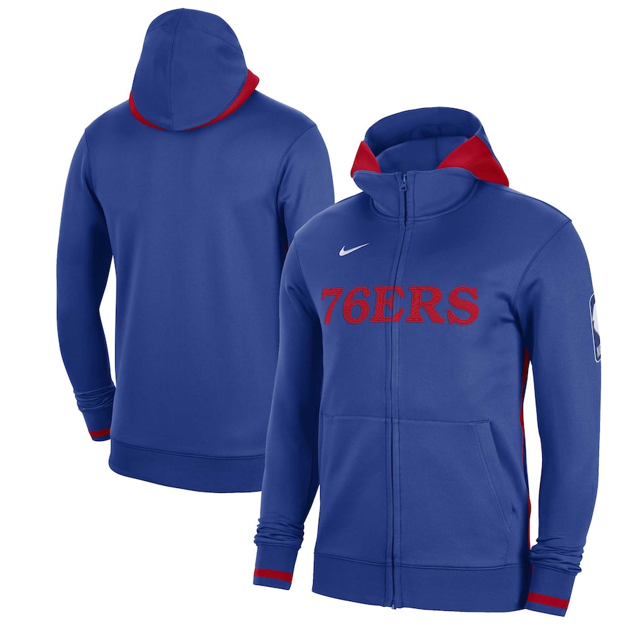 Philadelphia 76ers Nike Authentic Showtime Performance Full-Zip Hoodie - Royal
