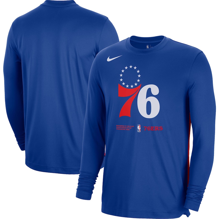 Philadelphia 76ers Nike Pre-Game Shooting Performance Long Sleeve T-Shirt - Royal