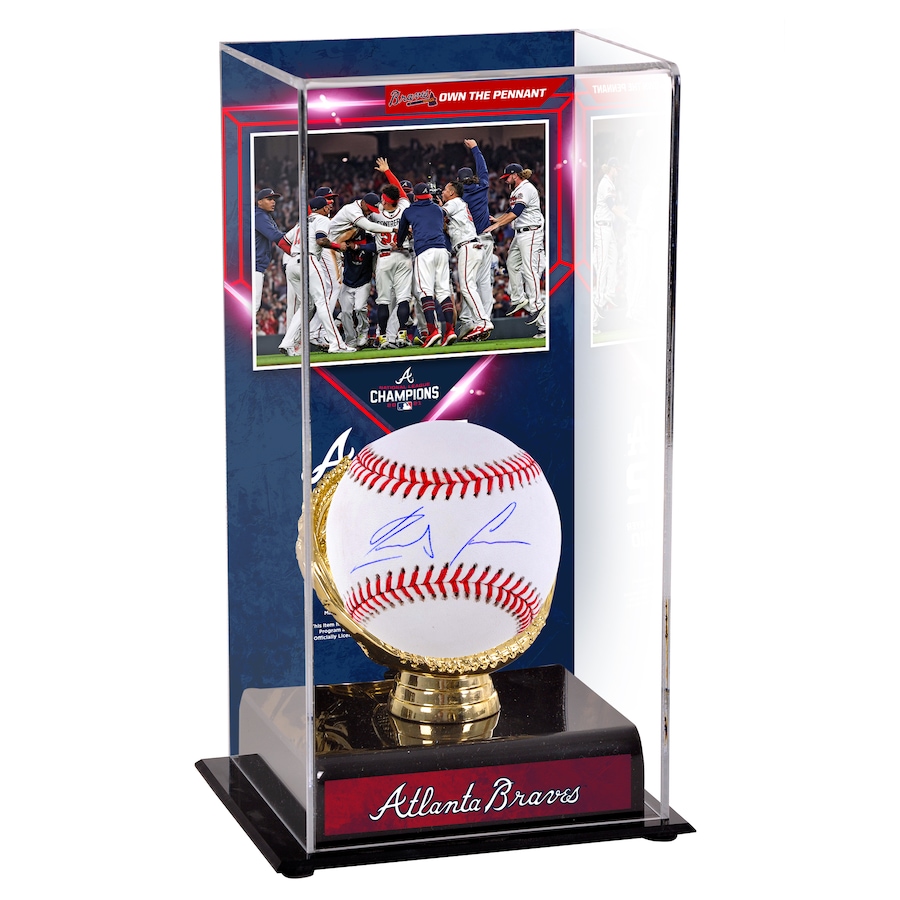 Ronald Acuna Jr. Atlanta Braves Fanatics Authentic Autographed Baseball and 2021 National League Champions Sublimated Display Case