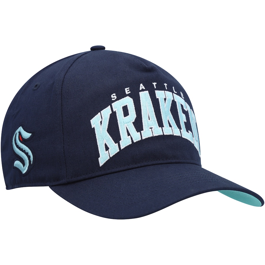 Seattle Kraken '47 Block Arch Hitch Snapback Hat - Deep Sea Blue