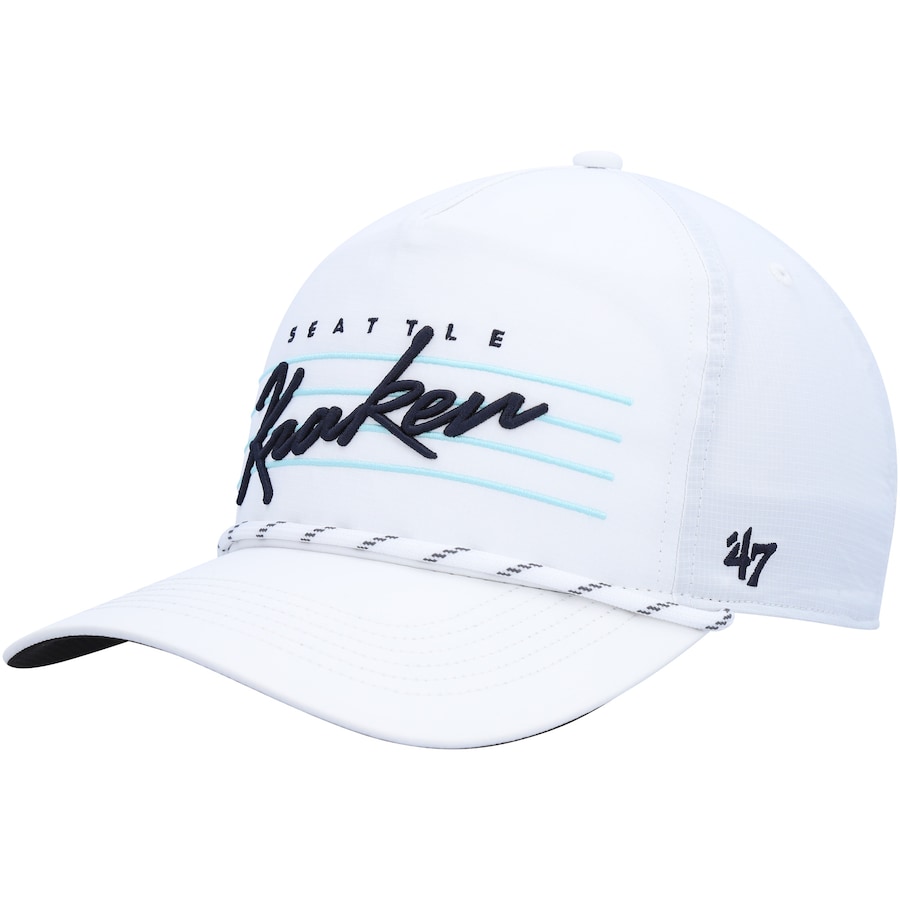 Seattle Kraken '47 Downburst Hitch Snapback Hat - White