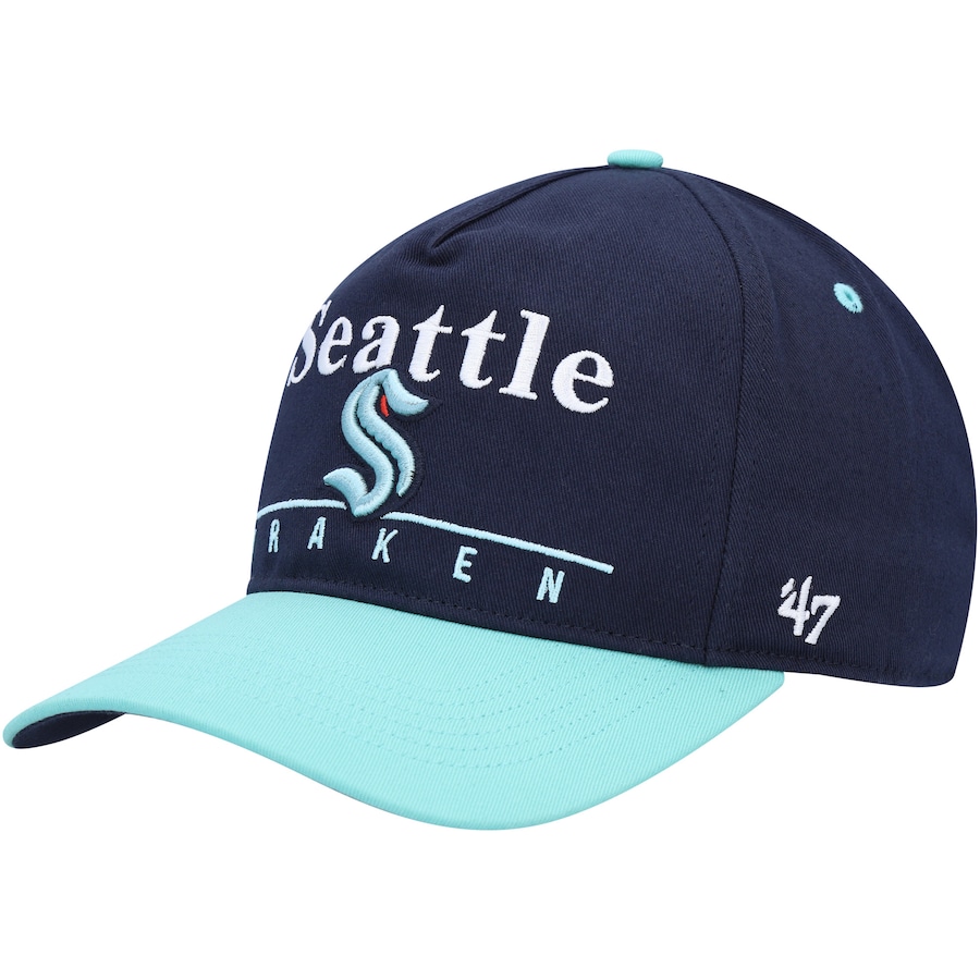 Seattle Kraken '47 Super Hitch Adjustable Snapback Hat - Deep Sea Blue-Light Blue