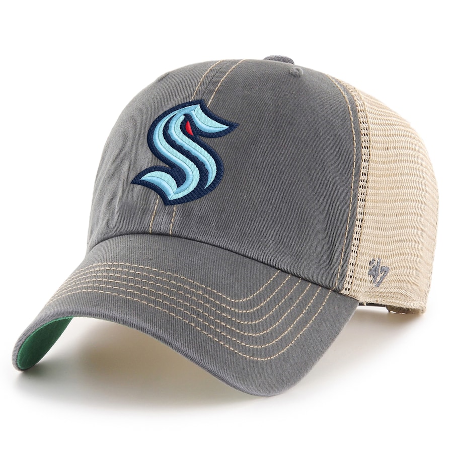 Seattle Kraken '47 Trawler Clean Up Trucker Adjustable Snapback Hat - Charcoal