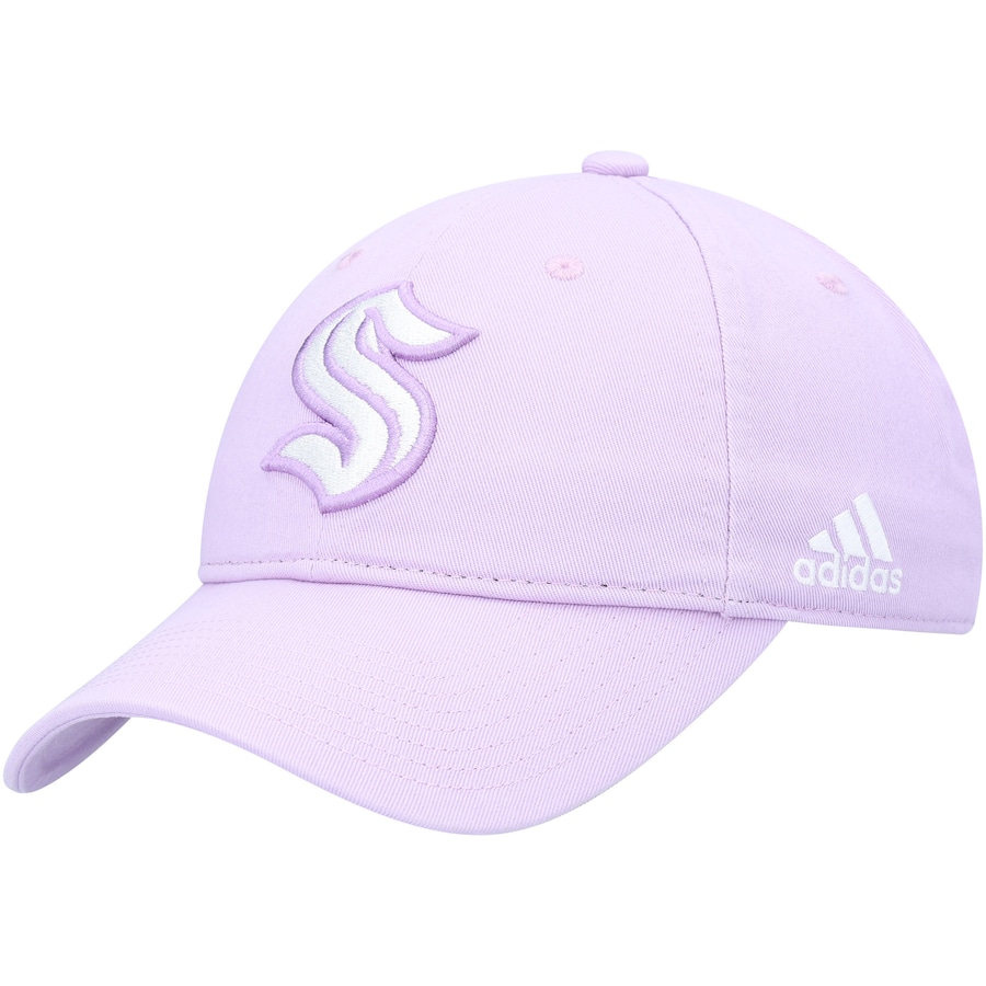 Seattle Kraken adidas 2022 Hockey Fights Cancer Slouch Adjustable Hat - Purple