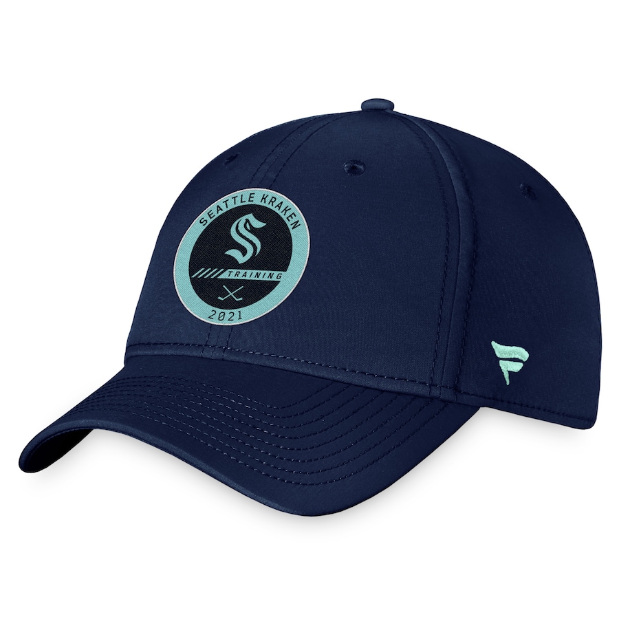 Seattle Kraken Fanatics Branded 2022 Authentic Pro Training Camp Flex Hat - Navy