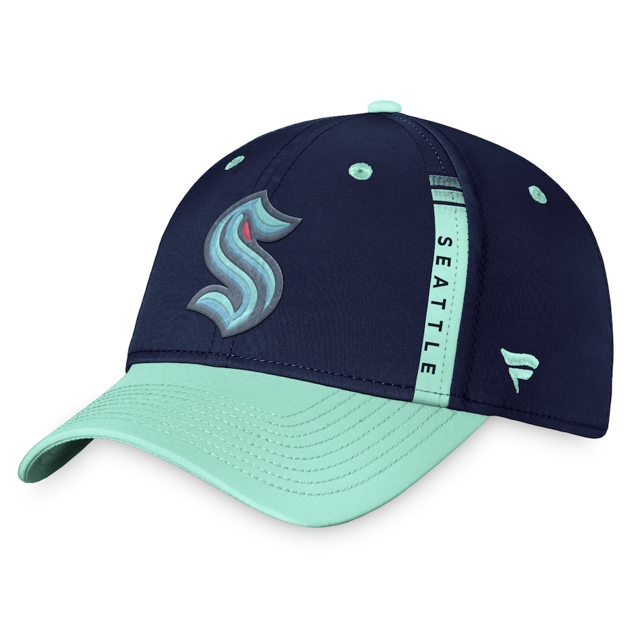 Seattle Kraken Fanatics Branded 2022 NHL Draft Authentic Pro Flex Hat - Navy-Light Blue