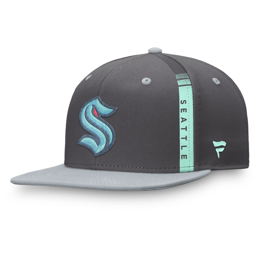 Seattle Kraken Fanatics Branded Authentic Pro Home Ice Snapback Hat - Charcoal-Gray