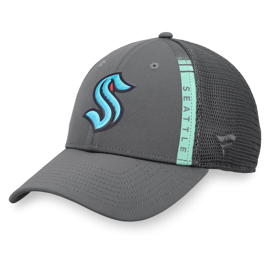 Seattle Kraken Fanatics Branded Authentic Pro Home Ice Trucker Snapback Hat - Charcoal