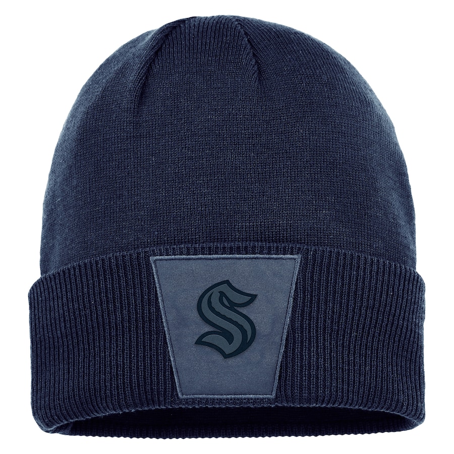 Seattle Kraken Fanatics Branded Authentic Pro Road Cuffed Knit Hat - Deep Sea Blue