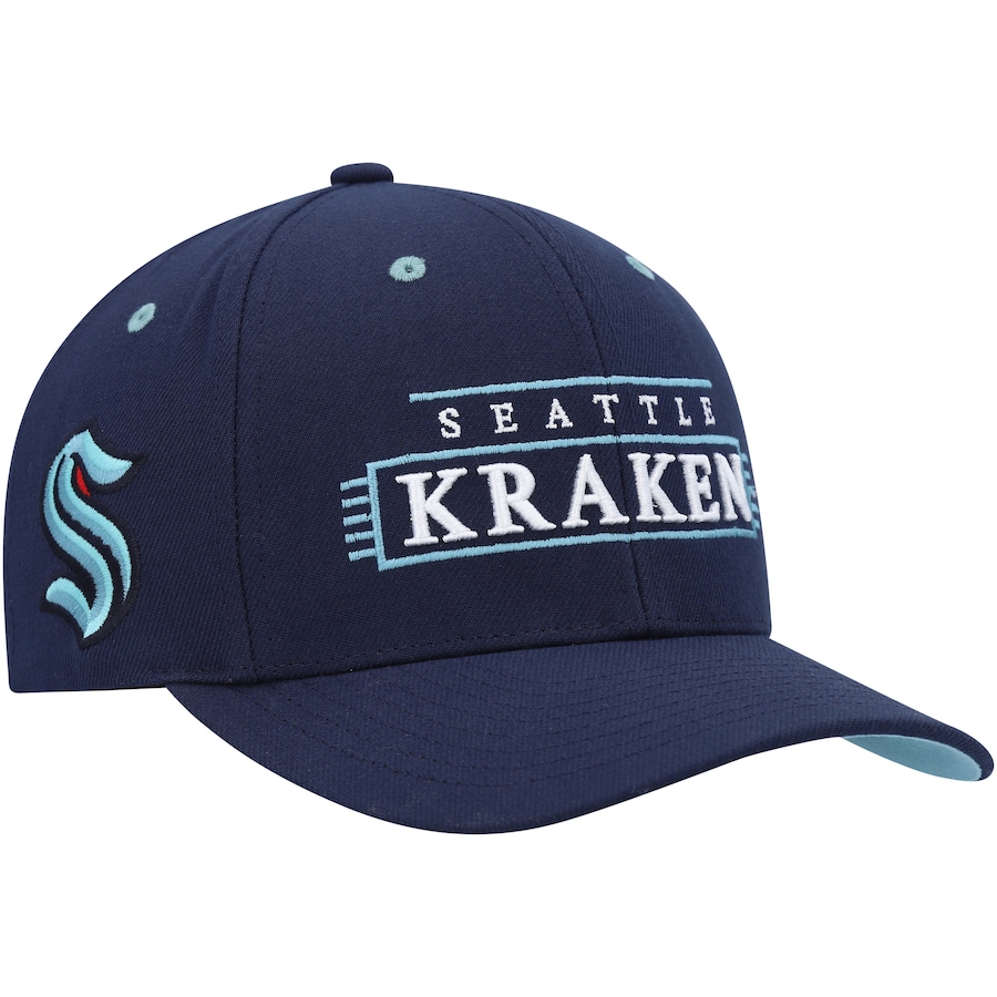 Seattle Kraken Mitchell & Ness LOFI Pro Snapback Hat - Deep Sea Blue