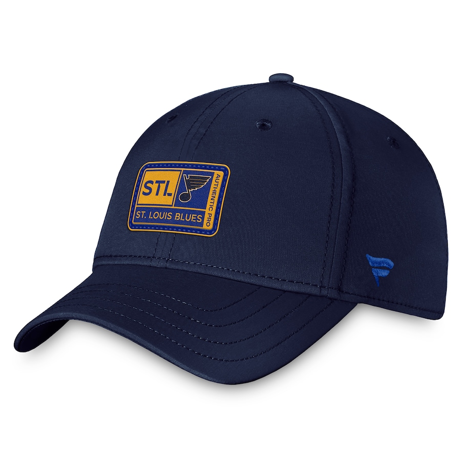  St. Louis Blues Fanatics Branded Authentic Pro Training Camp Flex Hatxa0– Navy