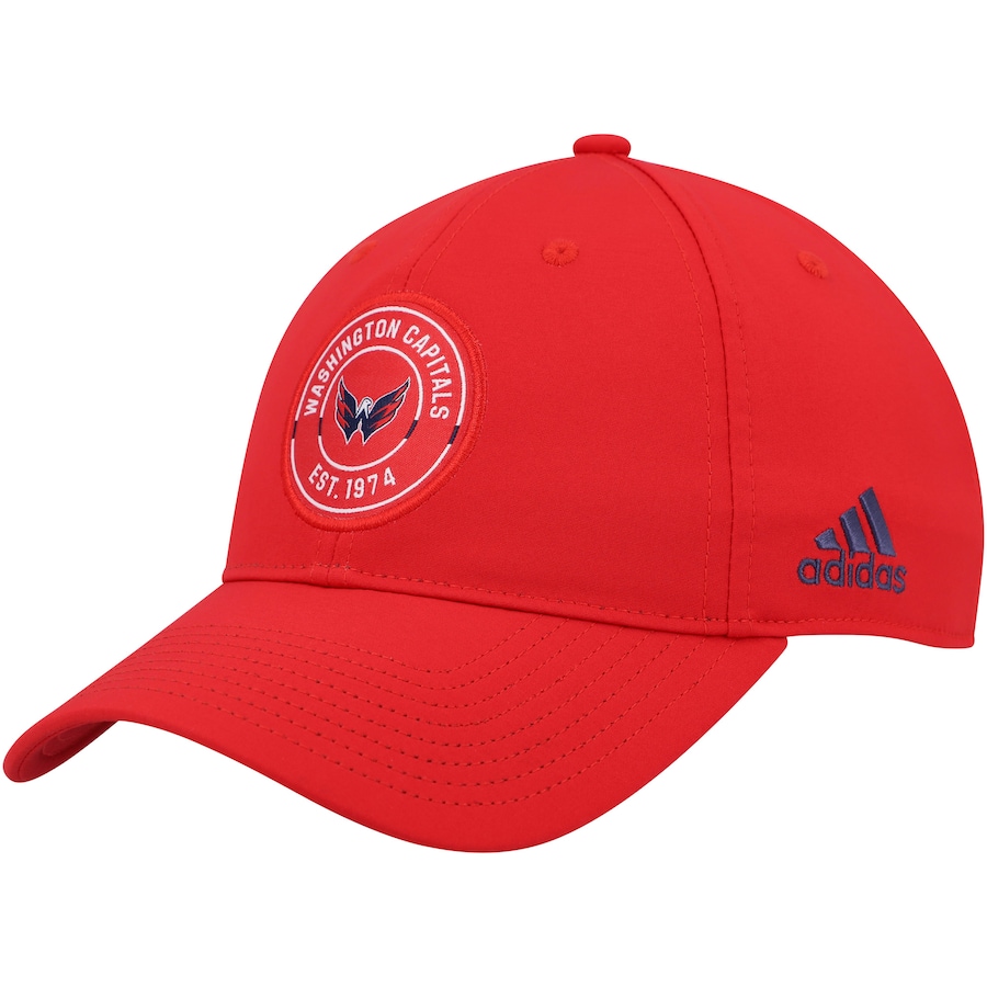 Washington Capitals adidas Team Circle Slouch Adjustable Hat - Red 
