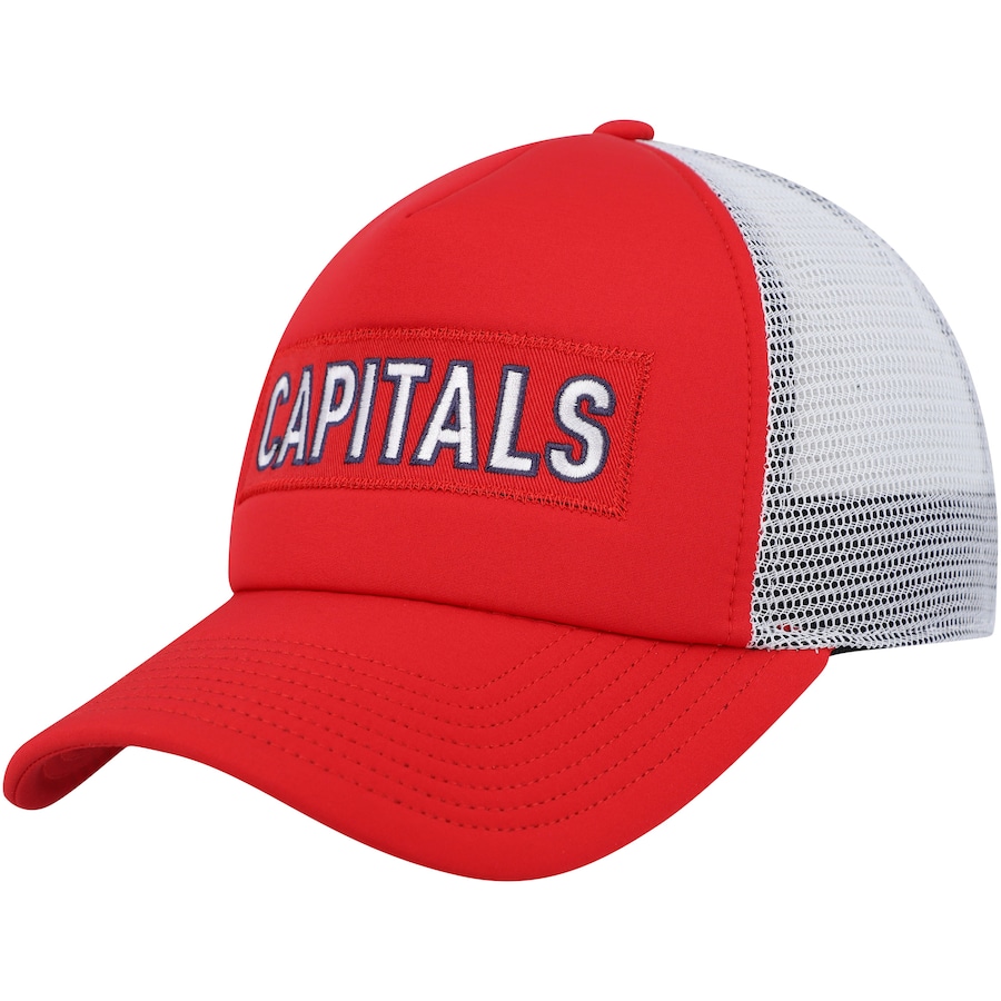Washington Capitals adidas Team Plate Trucker Snapback Hat - Red-White