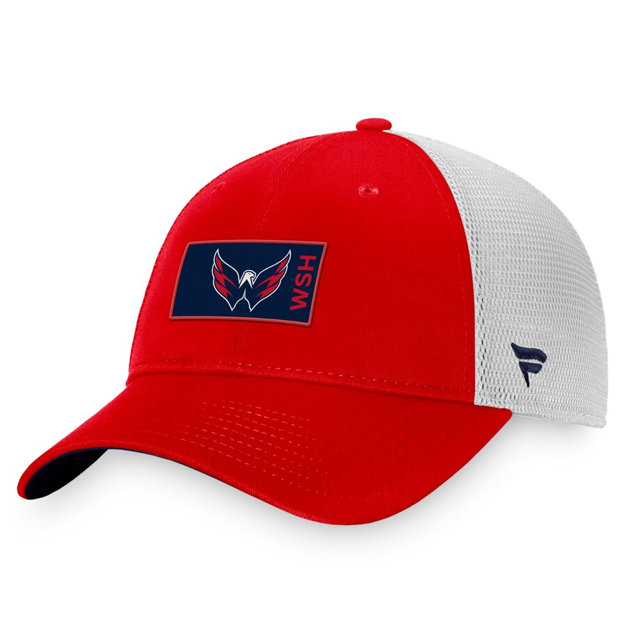 Washington Capitals Fanatics Branded Authentic Pro Rink Trucker Snapback Hat - Red-White