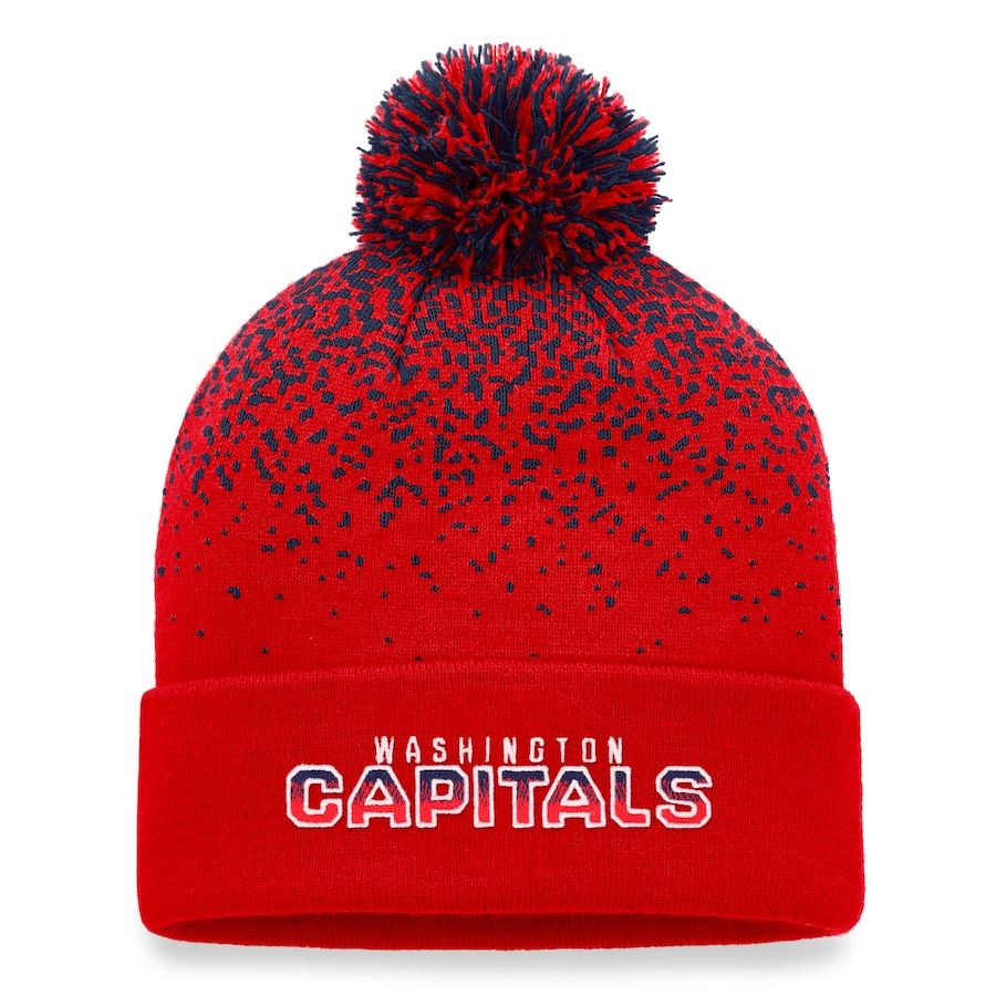 Washington Capitals Fanatics Branded Iconic Gradient Cuffed Knit Hat with Pom - Red