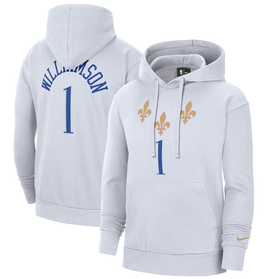 Zion Williamson New Orleans Pelicans Nike 2020-21 City Edition Name & Number Pullover Hoodie - White