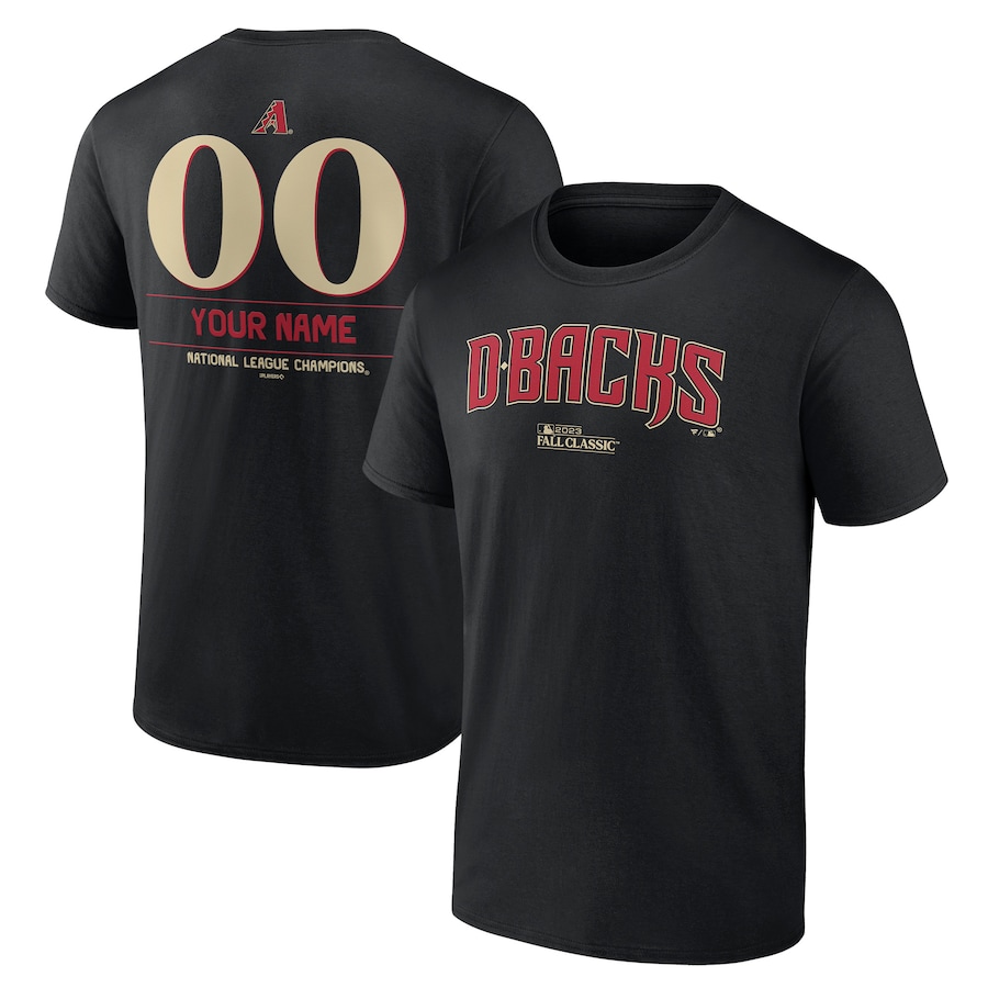  Arizona Diamondbacks Fanatics Branded 2023 National League Champions Custom Name & Number T-Shirt - Black