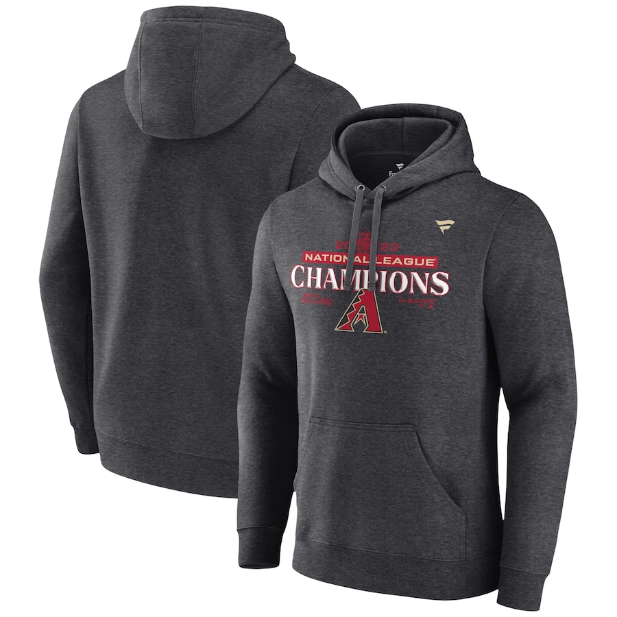 Arizona Diamondbacks Fanatics Branded 2023 National League Champions Locker Room Pullover Hoodie – Heather Charcoal