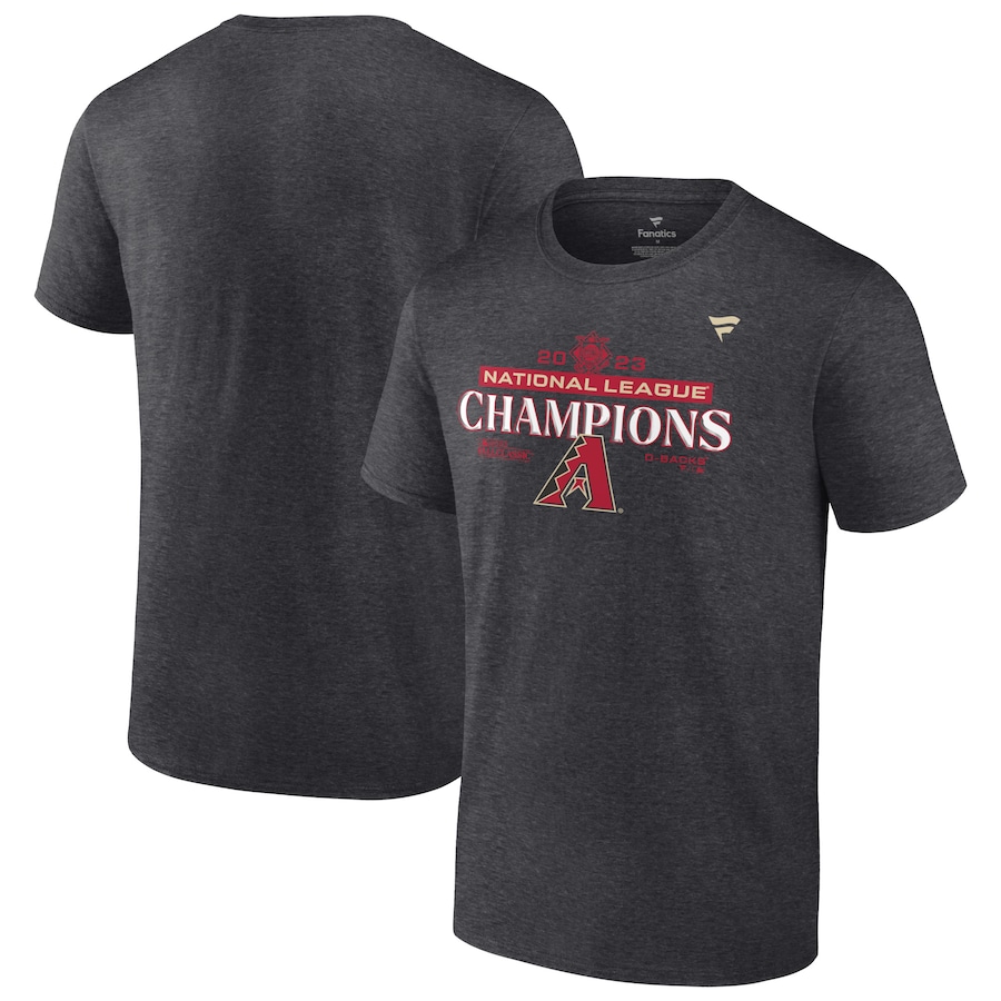 Arizona Diamondbacks Fanatics Branded 2023 National League Champions Locker Room T-Shirt – Heather Charcoal
