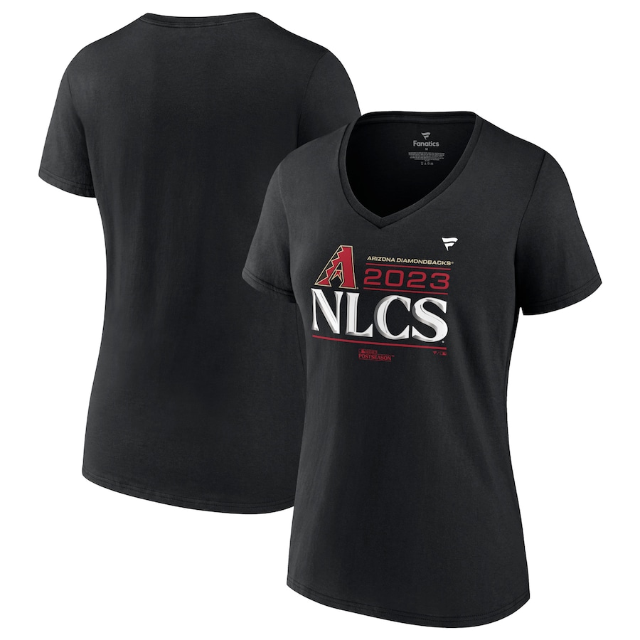 Arizona Diamondbacks Fanatics Branded Women's 2023 Division Series Winner Locker Room V-Neck T-Shirt – Black