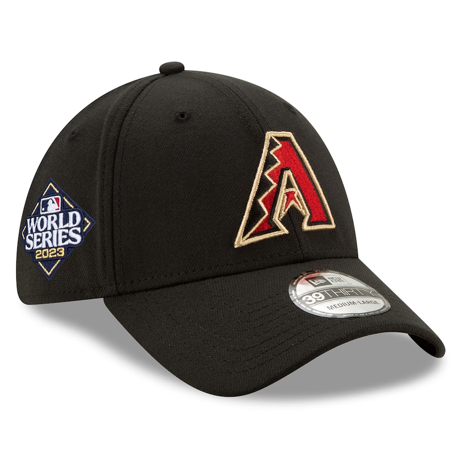  Arizona Diamondbacks New Era 2023 World Series Side Patch 39THIRTY Flex Hat - Black