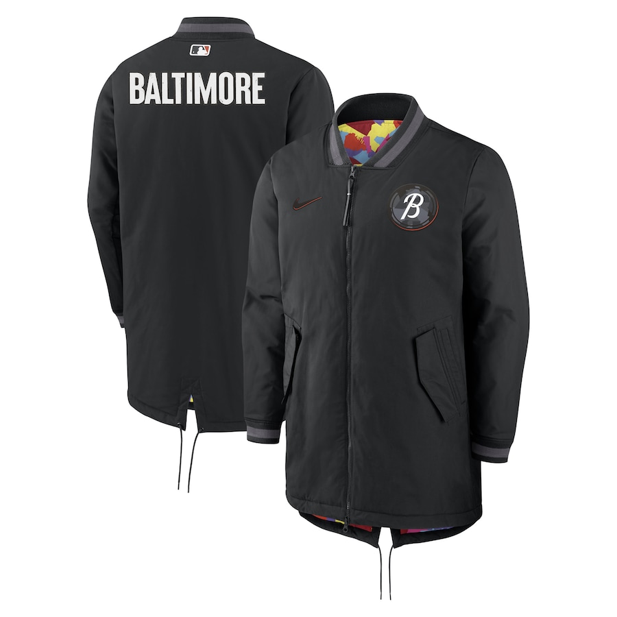  Baltimore Orioles Nike 2023 City Connect Authentic Collection Dugout Long Sleeve Full-Zip Jacket - Black