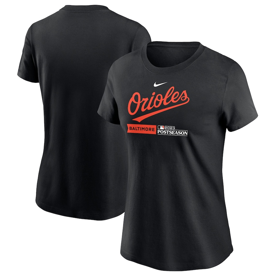  Baltimore Orioles Nike Women's 2023 Postseason Authentic Collection Dugout T-Shirt - Black