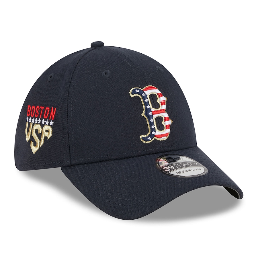  Boston Red Sox New Era 2023 Fourth of July 39THIRTY Flex Fit Hat - Navy