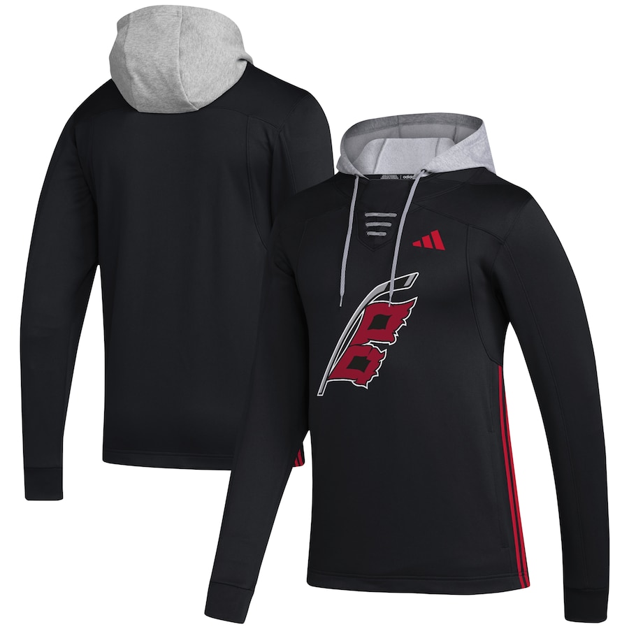 Carolina Hurricanes adidas Refresh Skate Lace AEROREADY Pullover Hoodie - Black