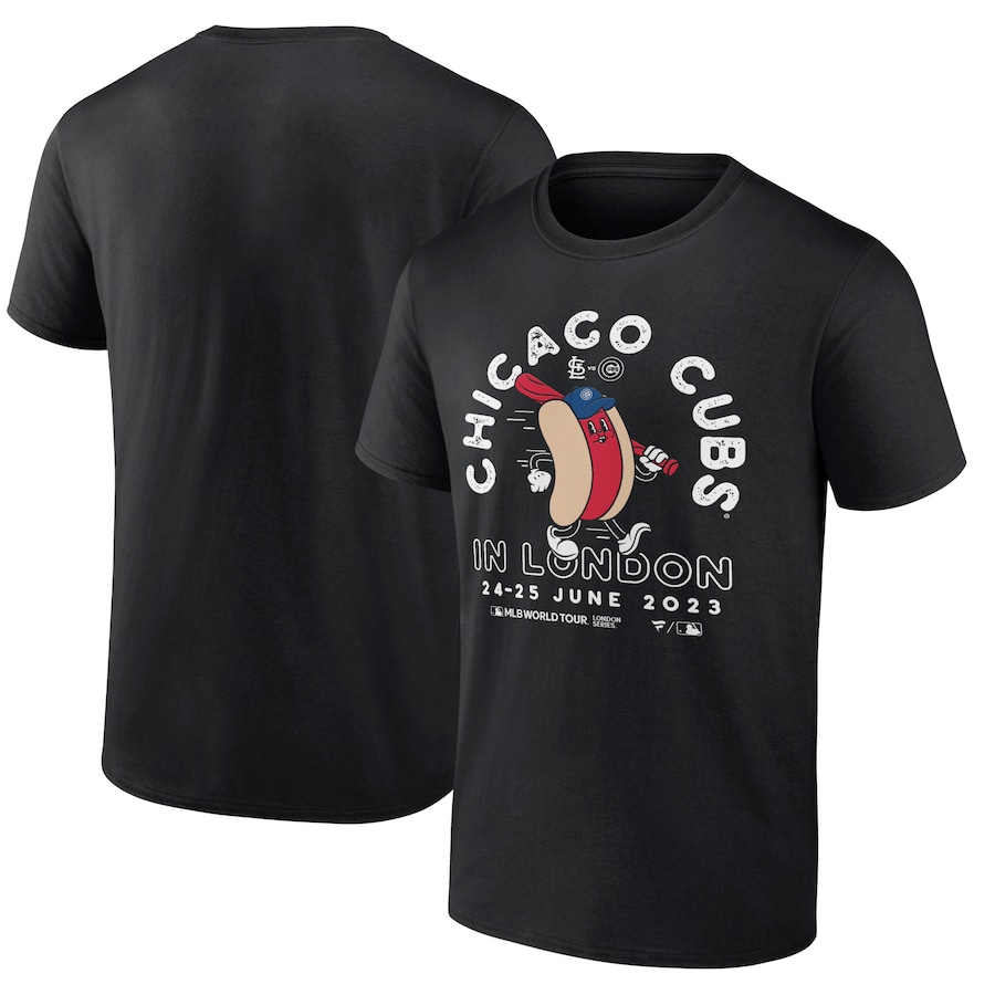  Chicago Cubs Fanatics Branded 2023 MLB World Tour: London Series City Dog T-Shirt - Black