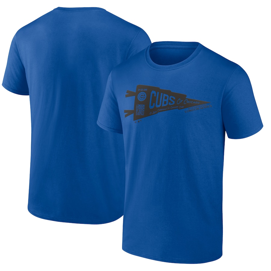  Chicago Cubs Fanatics Branded 2023 MLB World Tour: London Series Pennant T-Shirt - Royal