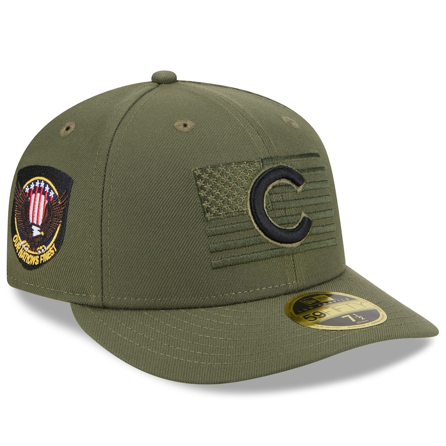  Chicago Cubs New Era 2023 Armed Forces Day Low Profile 59FIFTY Fitted Hat - Green