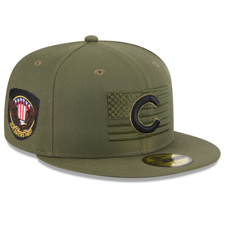  Chicago Cubs New Era 2023 Armed Forces Day On-Field 59FIFTY Fitted Hat - Green