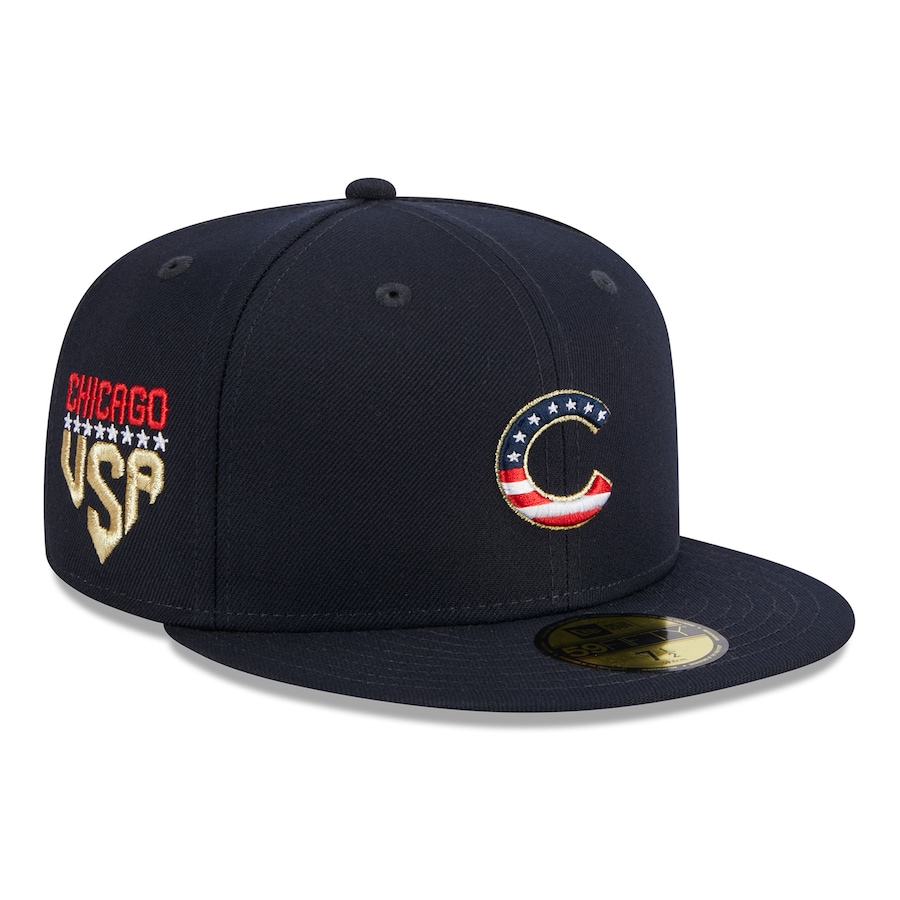  Chicago Cubs New Era 2023 Fourth of July 59FIFTY Fitted Hat - Navy